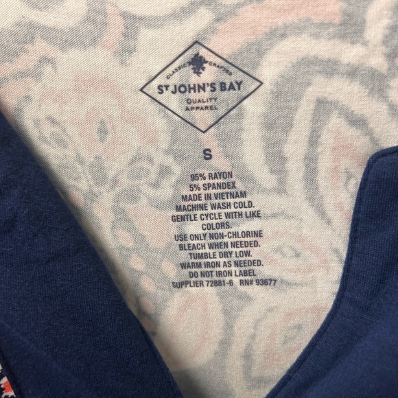 St John’s Bay navy blue and coral floral sundress small - Picture 4 of 4